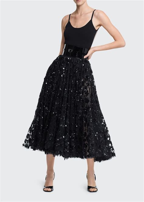 michael michael kors sequined tulle skirt|Michael Kors Sequin Midi Skirt .